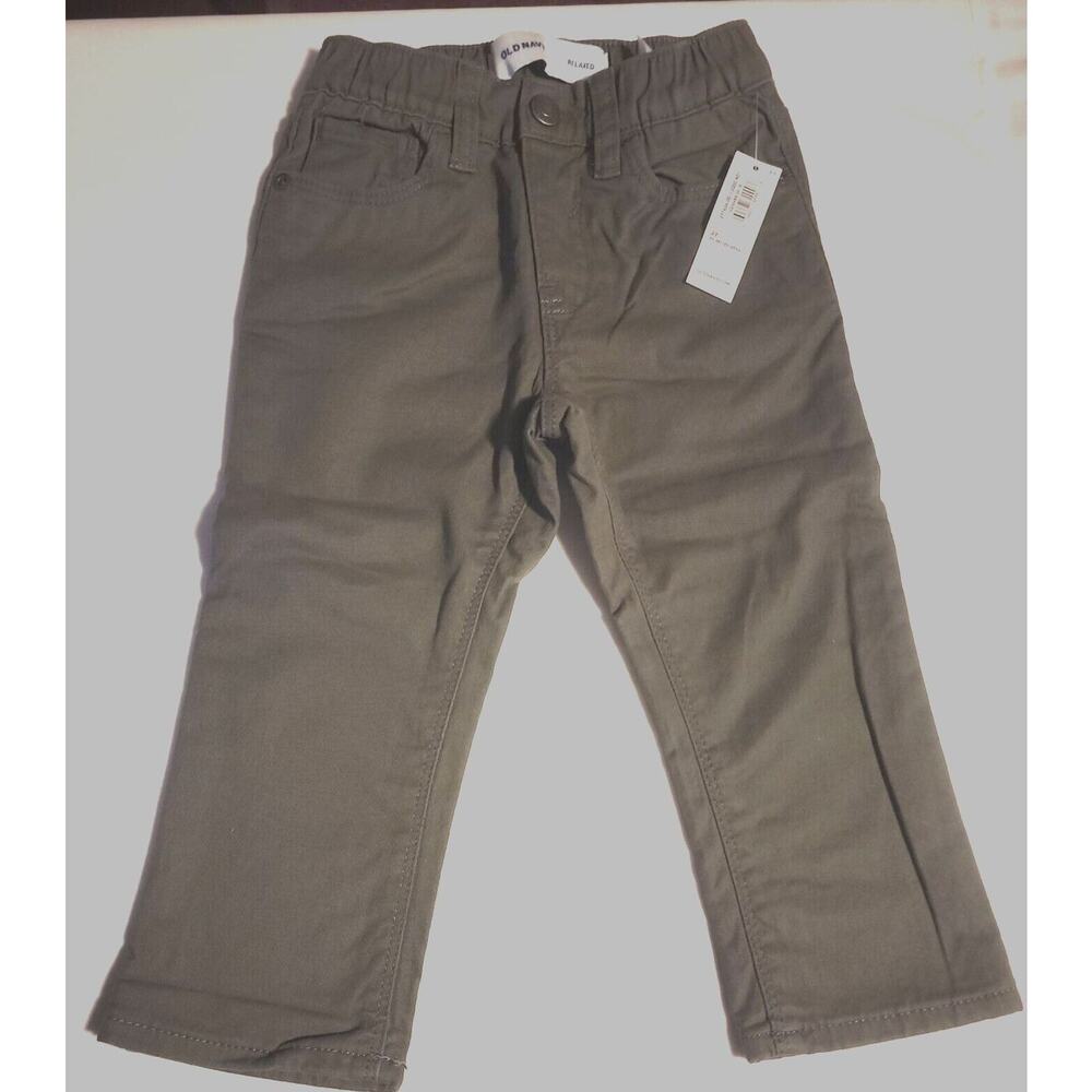 Old Navy Boys Toddler 2T Relaxed Jeans Green Stretch Waist NWT